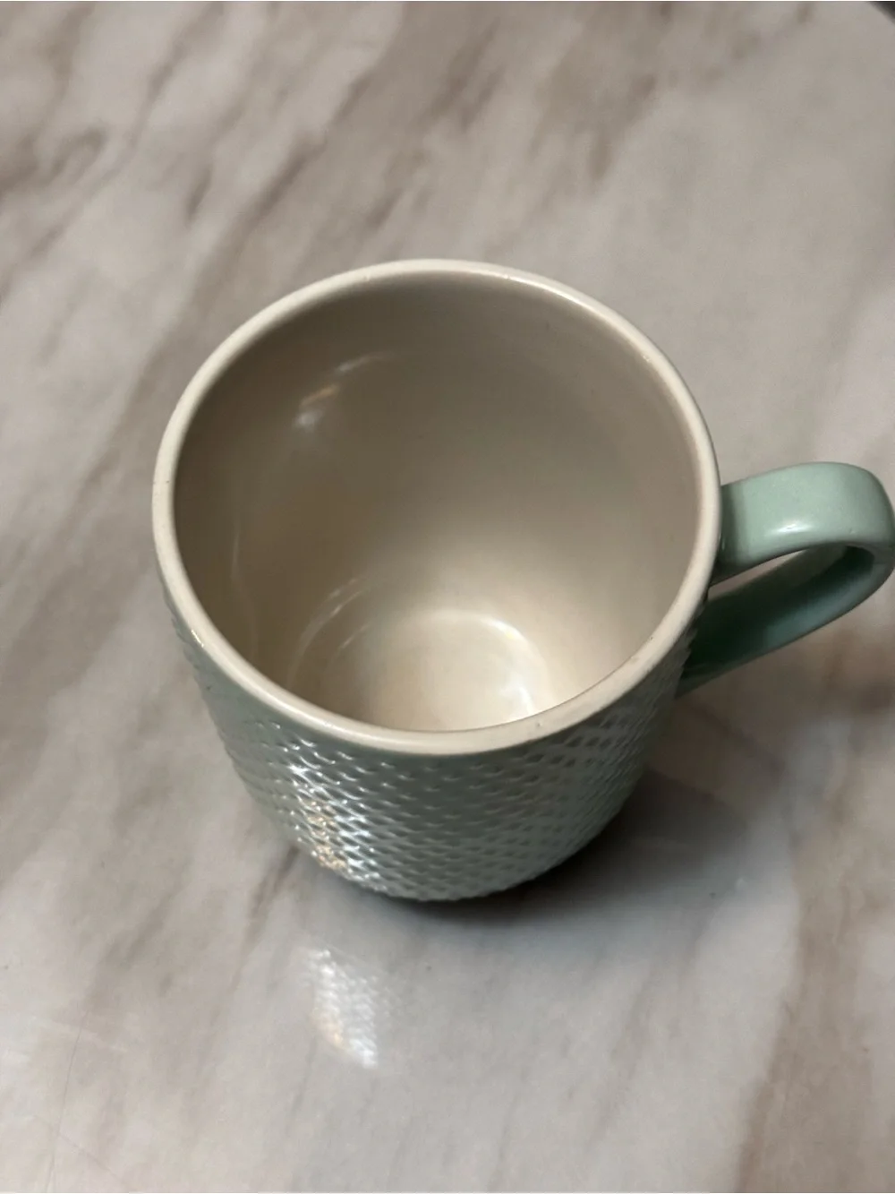 Dover & York Ceramic Mint Coffee Mug With Textured Dots Design